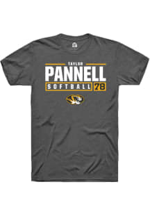 Taylor Pannell  Missouri Tigers Dark Grey Rally NIL Stacked Box Short Sleeve T Shirt