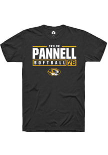 Taylor Pannell  Missouri Tigers Black Rally NIL Stacked Box Short Sleeve T Shirt