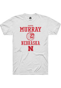 Harper Murray White Nebraska Cornhuskers NIL Sport Icon Short Sleeve T Shirt