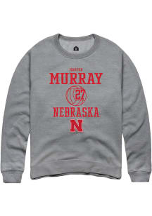 Harper Murray Rally Mens Graphite Nebraska Cornhuskers NIL Sport Icon Crew Sweatshirt