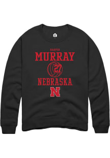 Harper Murray Rally Mens Black Nebraska Cornhuskers NIL Sport Icon Crew Sweatshirt