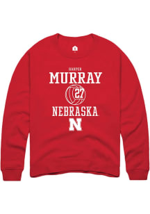 Harper Murray Rally Mens Red Nebraska Cornhuskers NIL Sport Icon Crew Sweatshirt