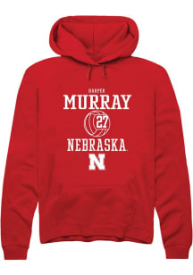 Harper Murray Rally Mens Red Nebraska Cornhuskers NIL Sport Icon Hooded Sweatshirt