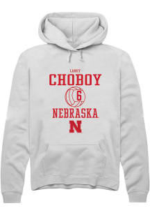 Laney Choboy Rally Mens White Nebraska Cornhuskers NIL Sport Icon Hooded Sweatshirt