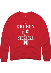 Laney Choboy Rally Mens Red Nebraska Cornhuskers NIL Sport Icon Crew Sweatshirt