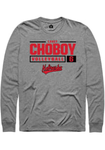 Laney Choboy Rally Mens Graphite Nebraska Cornhuskers NIL Stacked Box Tee