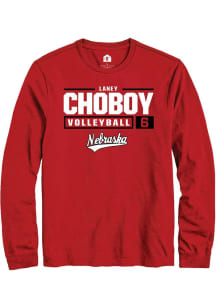 Laney Choboy  Nebraska Cornhuskers Red Rally NIL Stacked Box Long Sleeve T Shirt