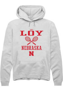 Lucy Loy Rally Mens White Nebraska Cornhuskers NIL Sport Icon Hooded Sweatshirt