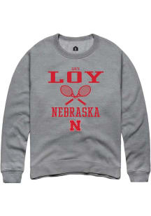 Lucy Loy Rally Mens Graphite Nebraska Cornhuskers NIL Sport Icon Crew Sweatshirt
