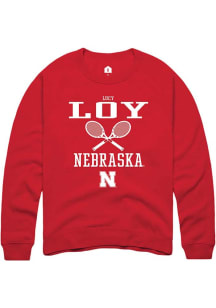 Lucy Loy Rally Mens Red Nebraska Cornhuskers NIL Sport Icon Crew Sweatshirt