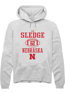 Sam Sledge Rally Mens White Nebraska Cornhuskers NIL Sport Icon Hooded Sweatshirt