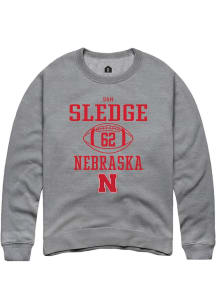 Sam Sledge Rally Mens Graphite Nebraska Cornhuskers NIL Sport Icon Crew Sweatshirt