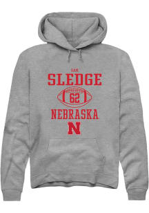 Sam Sledge Rally Mens Graphite Nebraska Cornhuskers NIL Sport Icon Hooded Sweatshirt