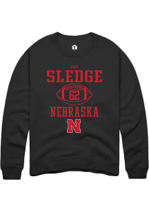 Sam Sledge Rally Mens Black Nebraska Cornhuskers NIL Sport Icon Crew Sweatshirt
