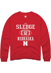 Sam Sledge Rally Mens Red Nebraska Cornhuskers NIL Sport Icon Crew Sweatshirt
