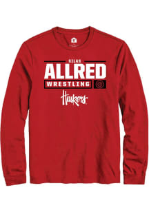 Silas Allred Rally Mens Red Nebraska Cornhuskers NIL Stacked Box Tee