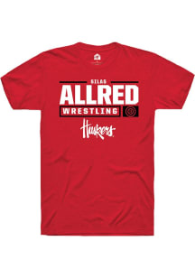 Silas Allred Red Nebraska Cornhuskers NIL Stacked Box Short Sleeve T Shirt