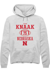 Tyler Knaak Rally Mens White Nebraska Cornhuskers NIL Sport Icon Hooded Sweatshirt