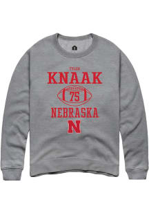Tyler Knaak Rally Mens Graphite Nebraska Cornhuskers NIL Sport Icon Crew Sweatshirt