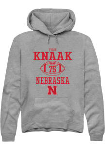 Tyler Knaak Rally Mens Graphite Nebraska Cornhuskers NIL Sport Icon Hooded Sweatshirt