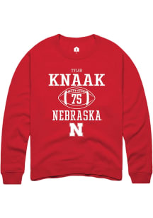 Tyler Knaak Rally Mens Red Nebraska Cornhuskers NIL Sport Icon Crew Sweatshirt