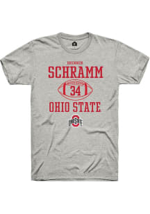 Brennen Schramm Ash Ohio State Buckeyes NIL Sport Icon Short Sleeve T Shirt