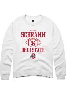 Brennen Schramm Rally Mens White Ohio State Buckeyes NIL Sport Icon Crew Sweatshirt