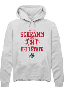 Brennen Schramm Rally Mens White Ohio State Buckeyes NIL Sport Icon Hooded Sweatshirt