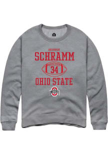Brennen Schramm Rally Mens Graphite Ohio State Buckeyes NIL Sport Icon Crew Sweatshirt