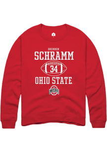 Brennen Schramm Rally Mens Red Ohio State Buckeyes NIL Sport Icon Crew Sweatshirt