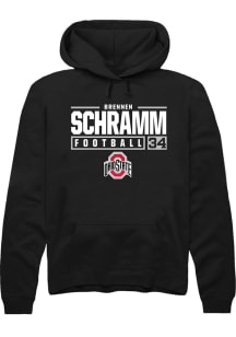 Brennen Schramm Rally Mens Black Ohio State Buckeyes NIL Stacked Box Hooded Sweatshirt