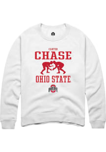 Carter Chase Rally Mens White Ohio State Buckeyes NIL Sport Icon Crew Sweatshirt