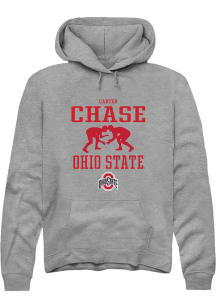 Carter Chase Rally Mens Graphite Ohio State Buckeyes NIL Sport Icon Hooded Sweatshirt