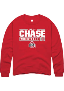 Carter Chase Rally Mens Red Ohio State Buckeyes NIL Stacked Box Crew Sweatshirt