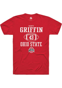 Dianté Griffin Red Ohio State Buckeyes NIL Sport Icon Short Sleeve T Shirt