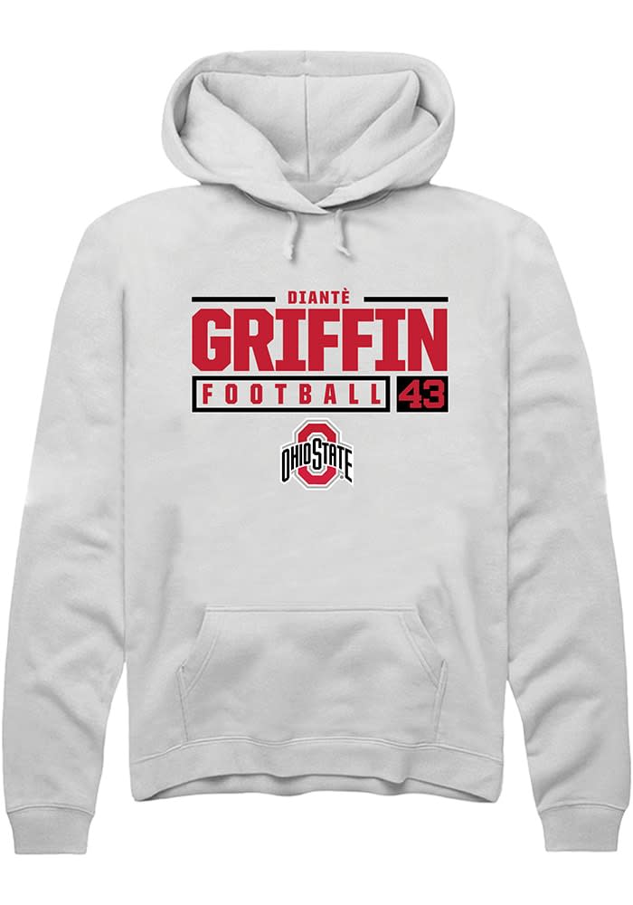 Dianté Griffin Ohio State Buckeyes NIL Stacked Box Hoodie - White