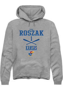 Sara Roszak  Rally Kansas Jayhawks Mens Grey NIL Sport Icon Long Sleeve Hoodie