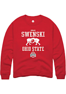 Hogan Swenski  Rally Ohio State Buckeyes Mens Red NIL Sport Icon Long Sleeve Crew Sweatshirt