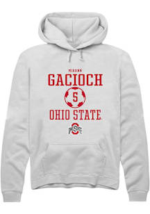 Mirann Gacioch  Rally Ohio State Buckeyes Mens White NIL Sport Icon Long Sleeve Hoodie