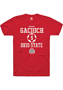 Mirann Gacioch  Ohio State Buckeyes Red Rally NIL Sport Icon Short Sleeve T Shirt