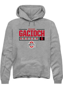 Mirann Gacioch  Rally Ohio State Buckeyes Mens Graphite NIL Stacked Box Long Sleeve Hoodie