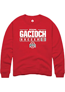 Mirann Gacioch  Rally Ohio State Buckeyes Mens Red NIL Stacked Box Long Sleeve Crew Sweatshirt