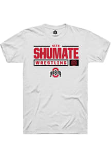 Seth Shumate White Ohio State Buckeyes NIL Stacked Box Short Sleeve T Shirt