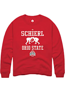TJ Schierl  Rally Ohio State Buckeyes Mens Red NIL Sport Icon Long Sleeve Crew Sweatshirt