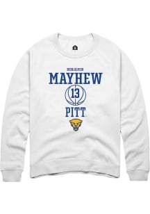 Benjamin Mayhew Rally Mens White Pitt Panthers NIL Sport Icon Crew Sweatshirt