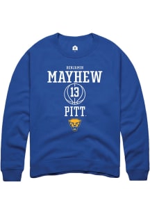 Benjamin Mayhew Rally Mens Blue Pitt Panthers NIL Sport Icon Crew Sweatshirt