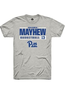 Benjamin Mayhew Ash Pitt Panthers NIL Stacked Box Short Sleeve T Shirt