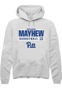 Benjamin Mayhew Rally Mens White Pitt Panthers NIL Stacked Box Hooded Sweatshirt