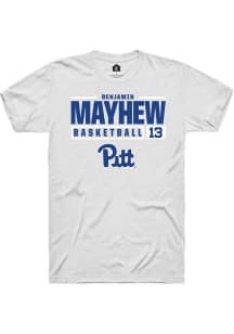 Benjamin Mayhew White Pitt Panthers NIL Stacked Box Short Sleeve T Shirt