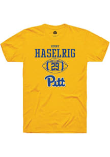 Benny Haselrig Gold Pitt Panthers NIL Sport Icon Short Sleeve T Shirt